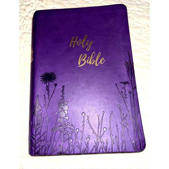 KJV Holy Bible Giant Print Purple Leathersoft - Thomas Nelson VG - Picture 1 of 3